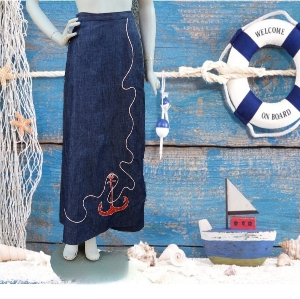 VINTAGE FROM THE 1970s WRAP UP SKIRT - Picture 4 of 7